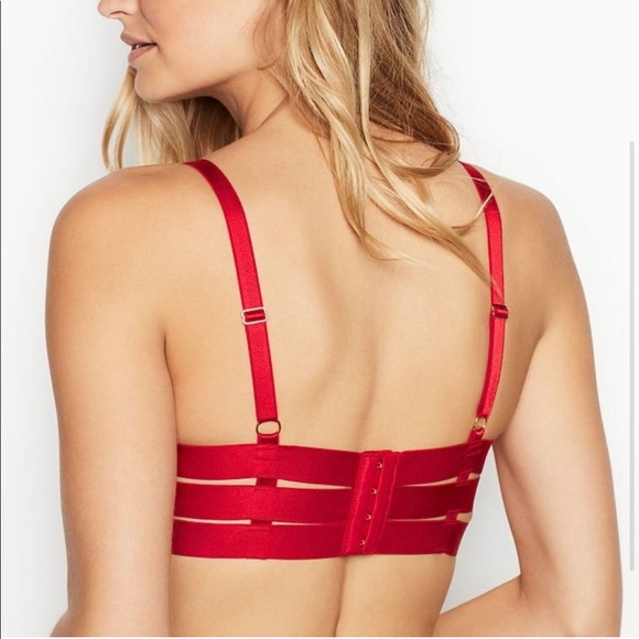 Victoria’s Secret Red Unlined Strappy Banded Demi Bra 36DD - Picture 2 of 12